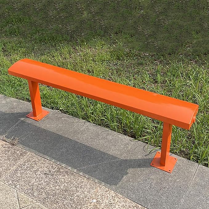 Outdoor Metal Garden Bench, All-Weather Backless Park Bench for Garden, Porch, Backyard, Park, Lawn, Entryway - Weatherproof Design, 2-3 Person Capacity