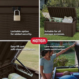 Keter Borneo 110 Gallon Resin Deck Box - Organization and Storage for Patio Furniture, Outdoor Cushions, Throw Pillows - Photo 3