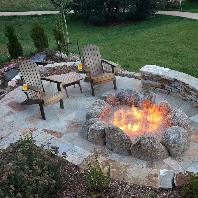 FUNBERRY Folding Adirondack Chair Set of 4, All Weather HDPE Fire Pit Chairs with Cup Holder for Outdoor - Photo 5