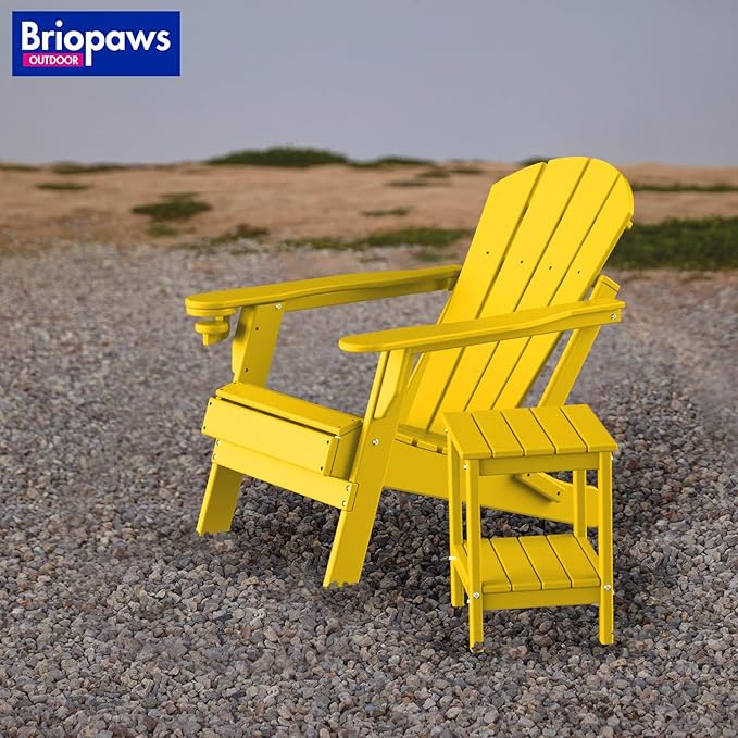 BRIOPAWS Outdoor-Side-Table | Small | HDPE Plastic | Patio End-Table | 2-Shelf Adirondack Outside Tables | All Weather - Photo 2