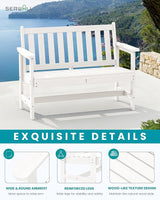 SERWALL Outdoor Bench, HDPE Outdoor Benches Weatherproof, 2-Person Garden Bench with 660 lbs Weight Capacity - Photo 4