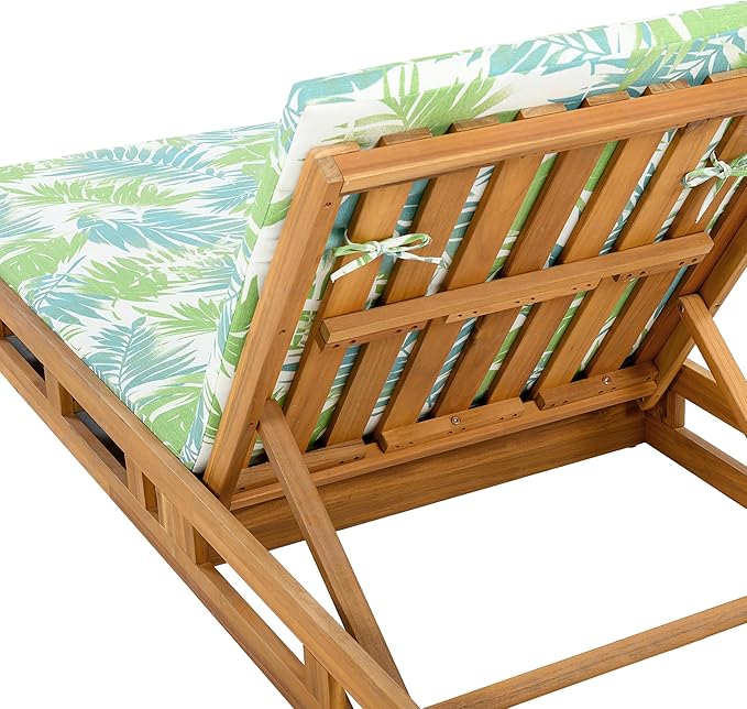 Outdoor Lounge Chaise Set with 2" Water-Resistant Cushion, 4-Position Adjustable Backrest Recliner - Photo 5