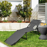Goplus Tanning Chair, Folding Beach Lounge Chair with Face &Arm Hole, 5-Position Adjustable, Removable Pillow - Photo 9
