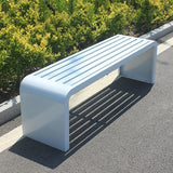 Garden Bench, Outdoor Patio Backless Bench, Metal Garden Benches, All-Weather Park Bench for Garden, Porch - Photo 1