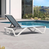 PURPLE LEAF Patio Chaise Lounge Chair Outside Aluminum Plastic Stackable Tanning Chairs for Pool Sunbathing Beach Deck - Photo 3