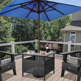 LZRS Adirondack Square Outdoor Side Table with Umbrella Hole, Pool Composite Patio Table, HDPE End Tables for Backyard - Photo 2