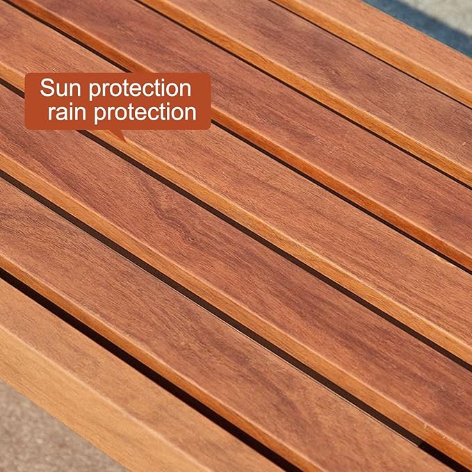 Outdoor Benches Weatherproof, Metal Garden Benches, Outdoor Garden Bench, Bottom Steel Pipe Reinforcement, Versatile Use(Brown,120cm)