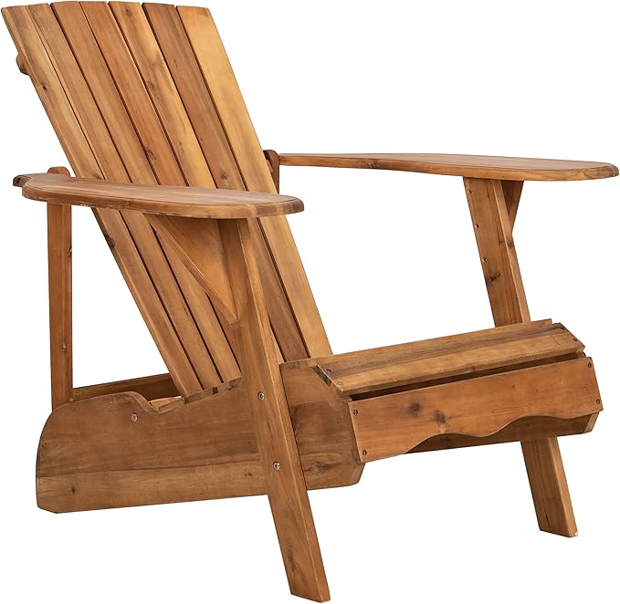 Safavieh Patio Collection Hampton Adirondack Acacia Wood Chair, Natural