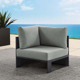 Modway Tahoe Aluminum Outdoor Sectional Corner Chair Gray with Weather-Resistant Cushions - Photo 1