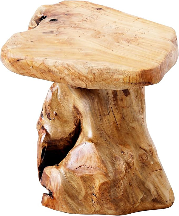 13.8" Cedar Stump Stool,Natural Wooden Side Table,Plant Stool,Live Edge Coffee Table for Bedroom,Living Room, Outdoor - Photo 1