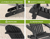 Foldable Adirondack Chair, All-Weather Adirondack Chairs Lawn Chairs Outdoor Patio Chairs with Wide Armrest - Photo 4