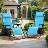 Devoko Patio Zero Gravity Chair Outdoor Folding Adjustable Reclining Chairs Pool Side Using Lawn Lounge Chair with - Photo 2