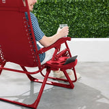Best Choice Products Adjustable Zero Gravity Chair, Monochromatic Color Folding Patio Recliner w/Side Tray - Photo 5