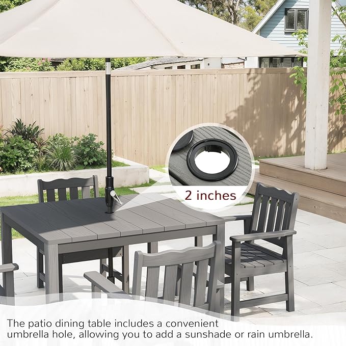 Stoog All-Weather Patio Dining Sets, 5 Pieces Outdoor HIPS Dining Table with Aluminum Frame - Photo 7