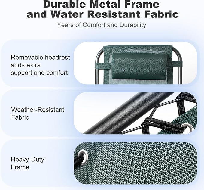 Nazhura Set of 2 Relaxing Recliners Patio Chairs Adjustable Steel Mesh Zero Gravity Lounge Chair Beach Chairs with - Photo 5
