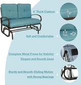 Kozyard Cozy Patio Glider Bench - Outdoor Rocking Loveseat with Sturdy Frame and Cushioned Seats for Patio - Photo 4