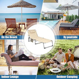Giantex Lounge Chair Chaise Lounger, Beach Recliner with Mattress, 4 Adjustable Reclining Position, Pillow - Photo 4