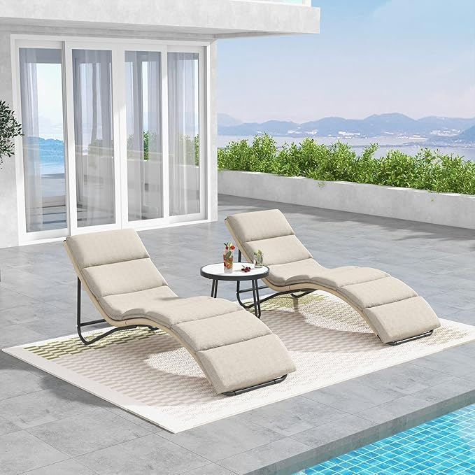 Grand patio Outdoor Chaise Lounge Sunbathing Chair Arc Lounger with Wicker Cushion Multipurpose Lounge Chair for - Photo 8