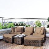 Quarte 6-Piece Patio Outdoor Conversation Round Sofa Set - Photo 2
