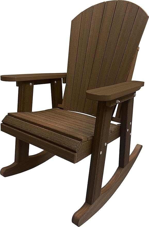 DuraWeather Poly® Adirondack Porch Rocker (Brazilian Walnut (Wood Grain))