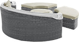 Modway Summon Outdoor Patio Daybed with Canopy and Sunbrella Cushions in Antique Canvas Beige - Photo 6