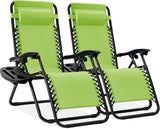 Best Choice Products Set of 2 Adjustable Steel Mesh Zero Gravity Lounge Chair Recliners w/Pillows and Cup Holder Trays - Photo 1
