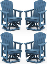 SERWALL Adirondack Swivel Glider Chair, HDPE Glider Set of 4 for Outdoor, All-Weather Glider Chair for Porch, Balcony - Photo 1