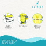 Ostrich On-Your-Back Outdoor Lounge 5 Position Reclining Beach Chair (2 Pack) - Photo 5