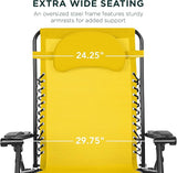 Best Choice Products Oversized Zero Gravity Chair, Folding Outdoor Patio Lounge Recliner w/Cup Holder Accessory Tray - Photo 3