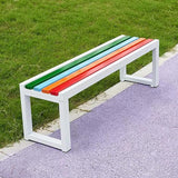 Outdoor Metal Garden Bench Seat, Park Benches with Anti-Rust Aluminum Steel Metal Frame, Slatted Seat - Photo 1