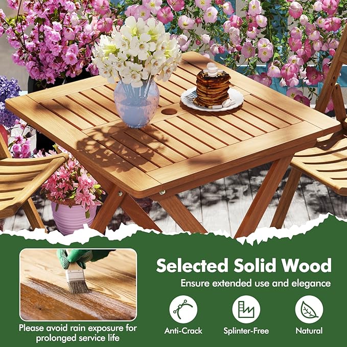 Tangkula 29.5-Inch Square Patio Dining Table - Photo 5