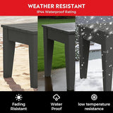 Costaelm Outdoor Patio Table and Chairs Set of 2, 2-Piece HDPE Garden Chair with Square Adirondack Side Table Set - Photo 9