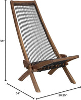CleverMade Tamarack Folding Rope Chair - Foldable Outdoor Low Profile Wood Lounge Chair for the Patio, Backyard - Photo 6