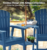 PASAMIC Tall Adirondack Chair Set of 4, All-Weather HDPE Outdoor Chairs with Removable Double Trays - Photo 3