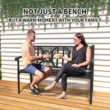 YLGJ&TIDY 50 Inches Garden Benches for Outdoor Patio Bench with Pattern Backrest Armrest Weatherproof Park Benches - Photo 5