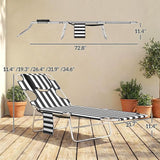 Outsunny Chaise Lounge Chair Outdoor with Face Arm Hole, 5-Position Reclining Face Down Tanning Chair with Carry Strap - Photo 3