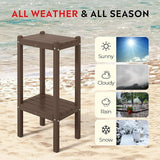Costaelm Outdoor Side Table, 2-Tier Small Patio Coffee Tables for Outside, Outdoor End Tables for Patio - Photo 4