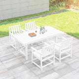 HDPE Patio Dining Set, 5-Piece Outdoor Table and Chairs with Umbrella Hole, Modern Outdoor Dining Set for 4 - Photo 1