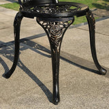 KAILI Rose Garden Cast Aluminum Bistro Chairs, Decorative Outdoor Patio Seating, Set of 2 - Photo 7