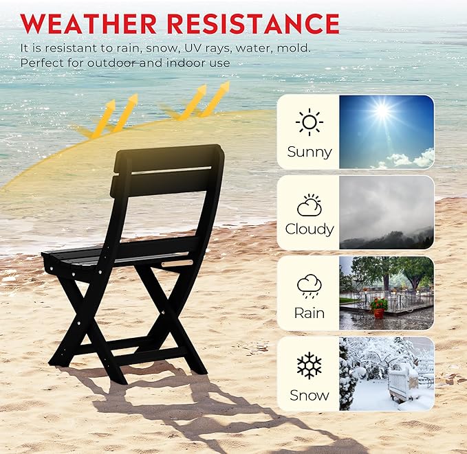 Costaelm Outdoor Patio Modern Folding Dining Chair - Photo 4