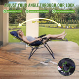 Backyard Expressions Deluxe XL Padded Recliner Zero Gravity Chair – Ergonomic Anti-Gravity Lounger with Folding Design - Photo 5