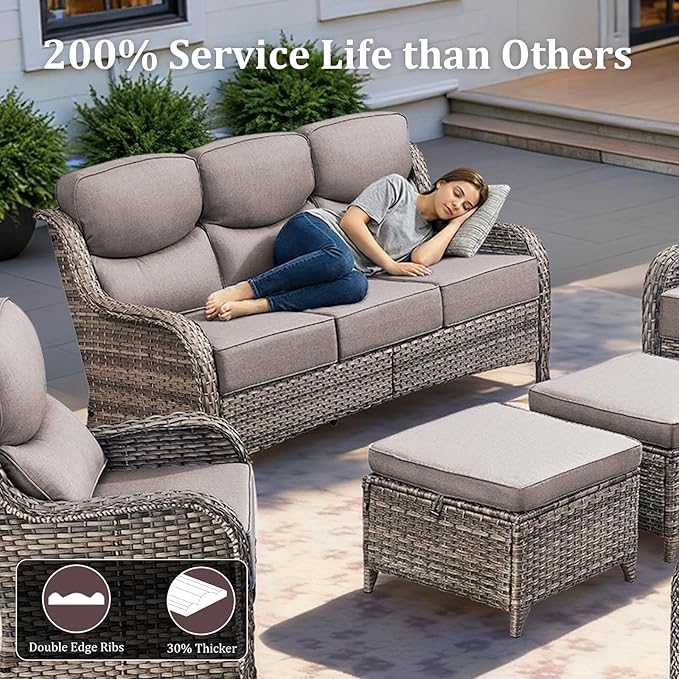 Luxury Patio Furniture Set with 42.5" Fire Pit Table - Photo 7