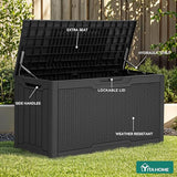 YITAHOME 80 Gallon Outdoor Storage Box, Large Water Resistant Resin Deck Box - Photo 6