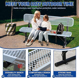 Heavy-Duty Park Bench for Outside - Black Coated Outdoor Furniture Steel Bench - Photo 5