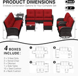 Joyside Wicker Patio Furniture Set, 7 Piece Outdoor Furniture Set with Thickened Cushions, High Back, Deep Seating - Photo 2