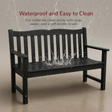 Stoog All-Weather Outdoor Bench & Chairs Set, 3-Piece Patio Furniture Set, Include 1 Garden Bench and 2 Garden Chairs - Photo 9