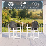 Tall Adirondack Chair Set of 6, Eco-Friendly Recycled Stylish Patio Bar Stools & Heavy Duty Lifeguard Chair - Photo 8