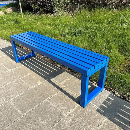 Outdoor Bench,Garden Bench,Stable Metal Legs,2 Seater Patio Benches 880lb Capacity,Park Furniture Seating for Backyard Balcony Lawn Front Porch(Blue,39.3 Inch)