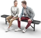 Heavy-Duty Outdoor Metal Bench, Thermoplastic-Coated, Inground, Weatherproof, Commercial-Grade for Parks, Gardens - Photo 1