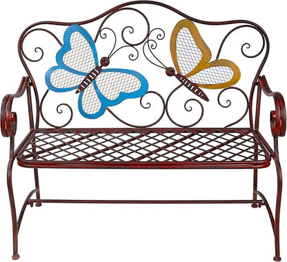 Alpine Corporation 45" x 23" Outdoor 2-Person Butterfly Garden Bench